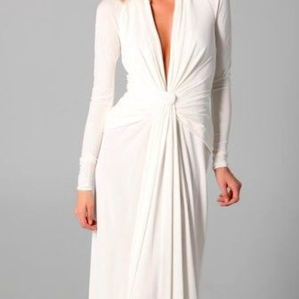 100% Silk ISSA Long Sleeve Open Back Gown NEW W/TAGS!